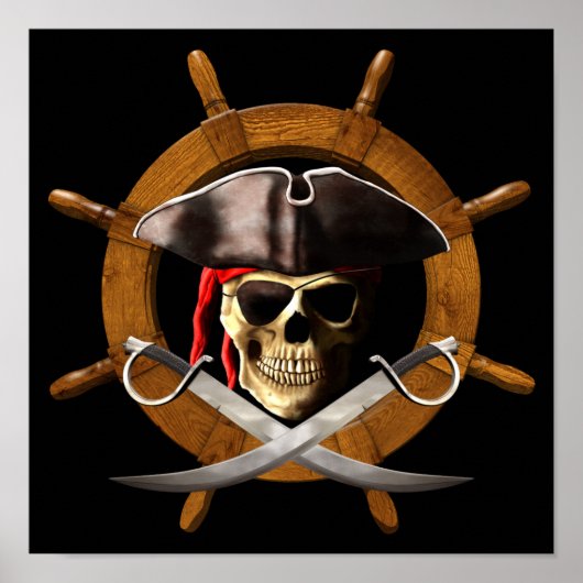 Jolly Roger Pirate Wheel Poster (Voorkant)