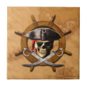 Jolly Roger Pirate Wheel Tegeltje (Voorkant)