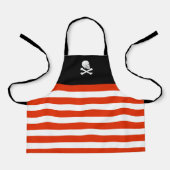 Jolly Roger Pirate Zwart en Rood Verjaardag Kinder Schort (Voorkant)