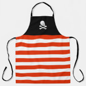Jolly Roger Pirate Zwart en Rood Verjaardag Schort (Voorkant)