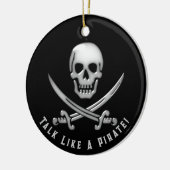 Jolly Roger Piratendag Keramisch Ornament (Links)