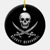 Jolly Roger Piratendag Keramisch Ornament (Achterkant)