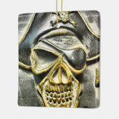 Jolly Roger Piratenschatkist Keramisch Ornament (Links)