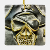 Jolly Roger Piratenschatkist Keramisch Ornament (Voorkant)
