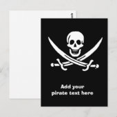 Jolly roger piratenvlag briefkaart (Voorkant / Achterkant)