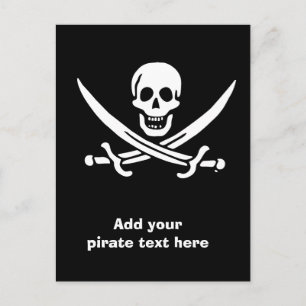 Jolly roger piratenvlag briefkaart