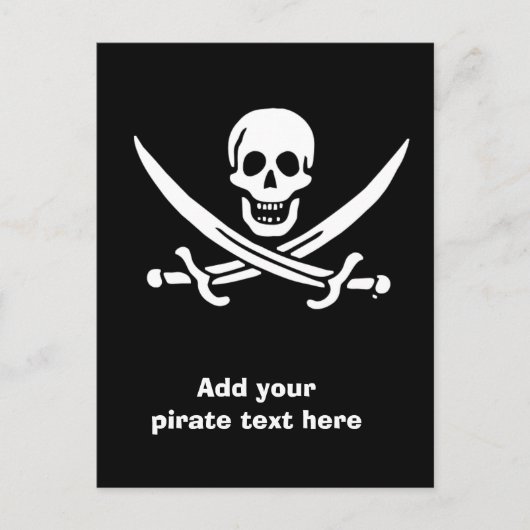 Jolly roger piratenvlag briefkaart (Voorkant)