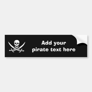 Jolly roger piratenvlag bumpersticker