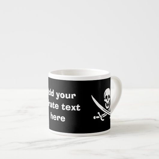 Jolly roger piratenvlag espresso kop (Voorkant rechts)