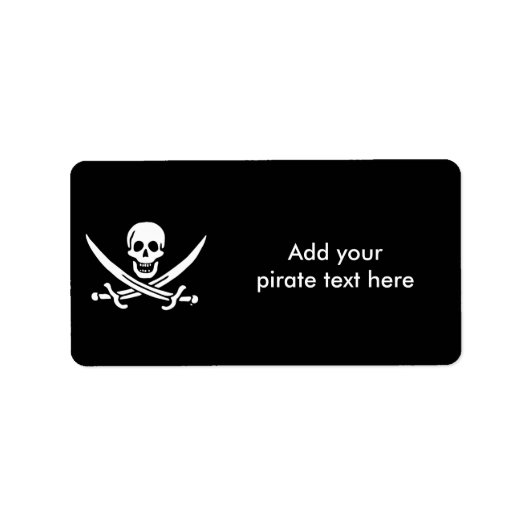 Jolly roger piratenvlag etiket (Voorkant)