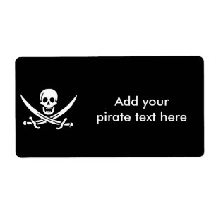 Jolly roger piratenvlag etiket