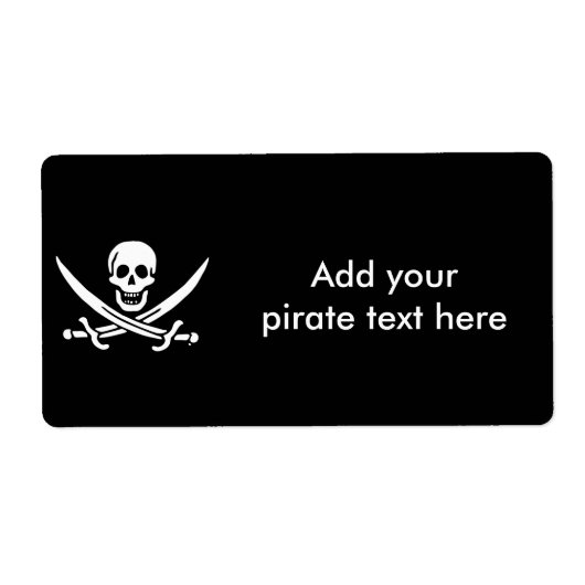 Jolly roger piratenvlag etiket (Voorkant)