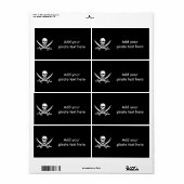 Jolly roger piratenvlag etiket (Full Sheet)