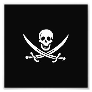 Jolly roger piratenvlag foto afdruk