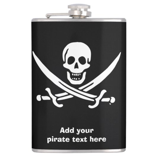 Jolly roger piratenvlag heupfles (Voorkant)