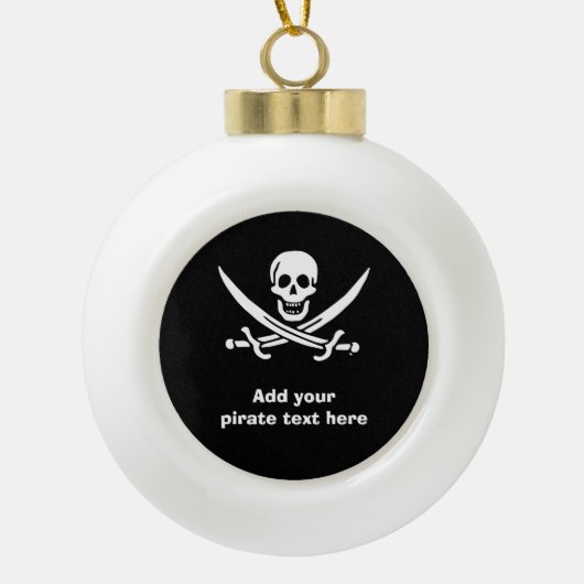 Jolly roger piratenvlag keramische bal ornament (Voorkant)