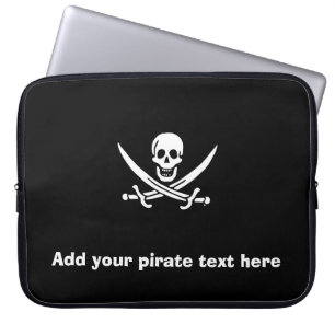 Jolly roger piratenvlag laptop sleeve