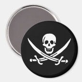Jolly roger piratenvlag magneet (Voorkant / Achterkant)