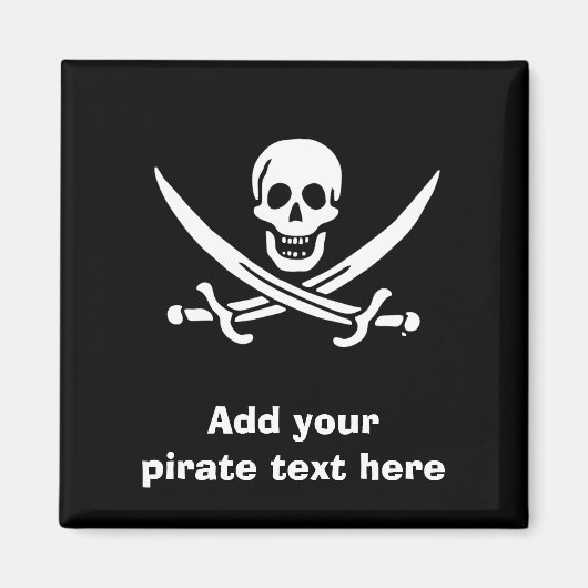 Jolly roger piratenvlag magneet (Voorkant)