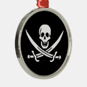 Jolly roger piratenvlag metalen ornament (Rechts)
