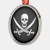Jolly roger piratenvlag metalen ornament (Links)