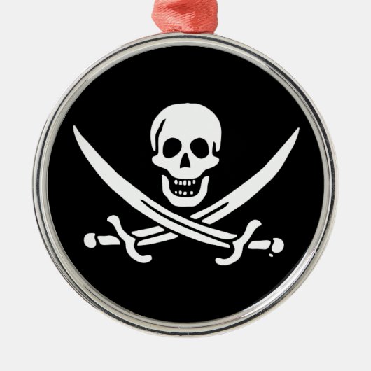 Jolly roger piratenvlag metalen ornament (Voorkant)