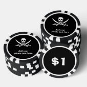 Jolly roger piratenvlag pokerchips (Opstapeling)