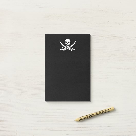 Jolly roger piratenvlag post-it® notes (Op bureau)