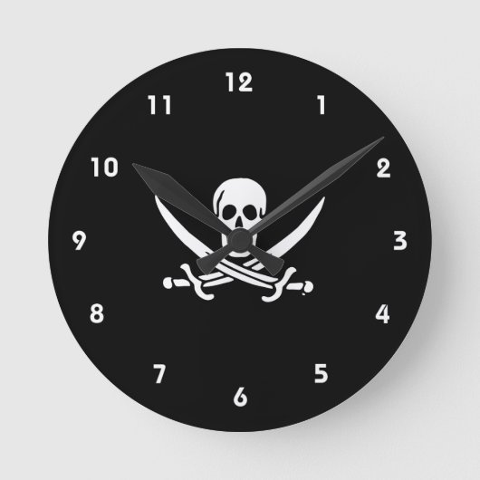 Jolly roger piratenvlag ronde klok (Voorkant)