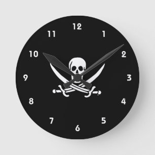 Jolly roger piratenvlag ronde klok