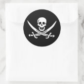 Jolly roger piratenvlag ronde sticker (Tas)
