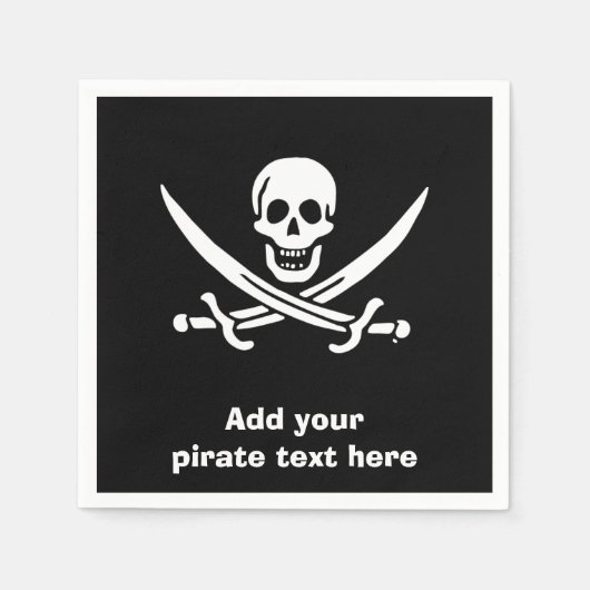 Jolly roger piratenvlag servetten (Voorkant)