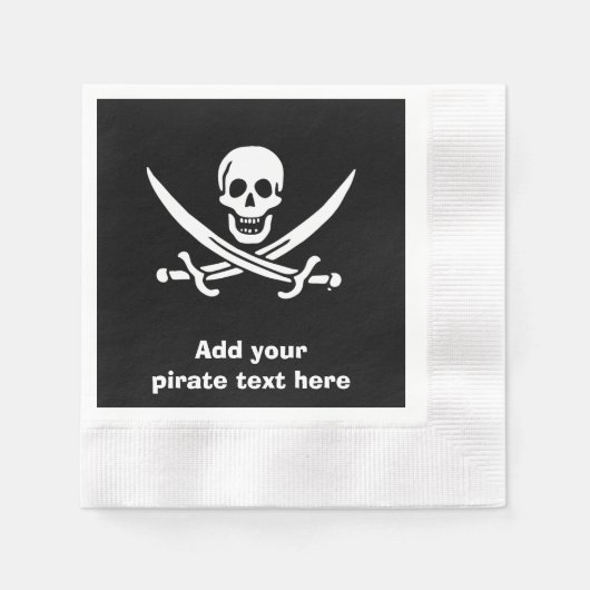 Jolly roger piratenvlag servetten (Voorkant)