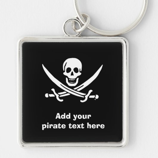 Jolly roger piratenvlag sleutelhanger (Voorkant)