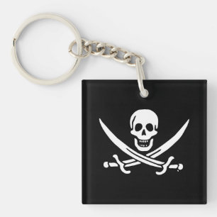 Jolly roger piratenvlag sleutelhanger