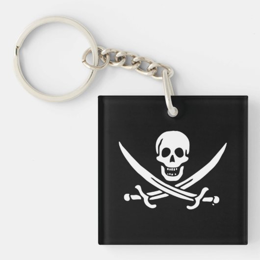 Jolly roger piratenvlag sleutelhanger (Voorkant)