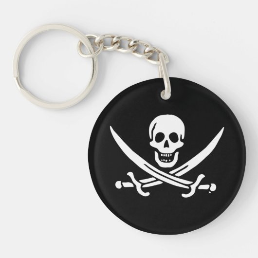 Jolly roger piratenvlag sleutelhanger (Voorkant)