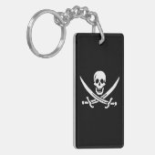 Jolly roger piratenvlag sleutelhanger (Voorkant Links)