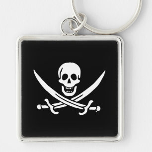 Jolly roger piratenvlag sleutelhanger