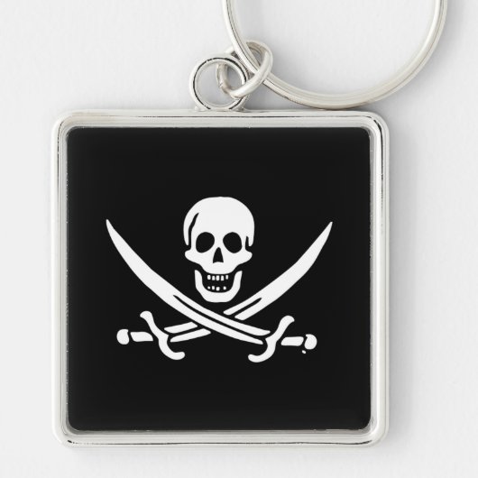 Jolly roger piratenvlag sleutelhanger (Voorkant)