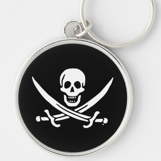 Jolly roger piratenvlag sleutelhanger (Voorkant)
