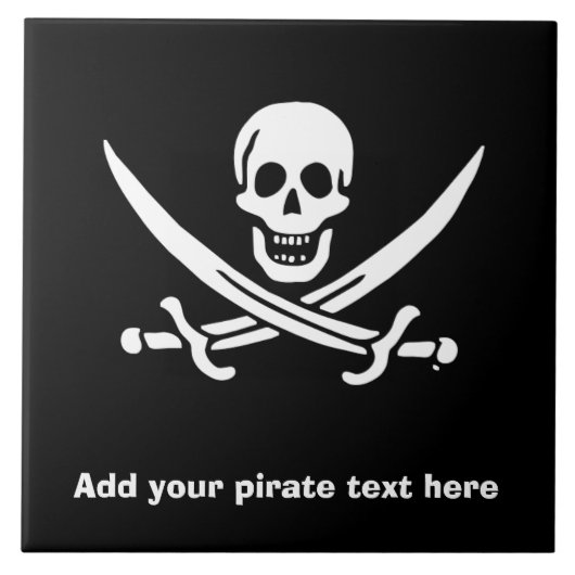 Jolly roger piratenvlag tegeltje (Voorkant)
