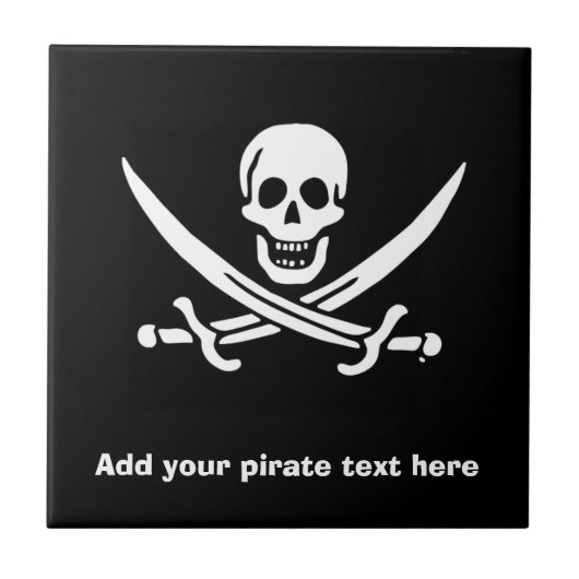 Jolly roger piratenvlag tegeltje (Voorkant)