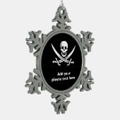Jolly roger piratenvlag tin sneeuwvlok ornament (Links)