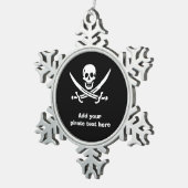 Jolly roger piratenvlag tin sneeuwvlok ornament (Rechts)
