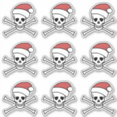 Jolly Roger poison skull en botten pirate santa Sticker (Voorkant)