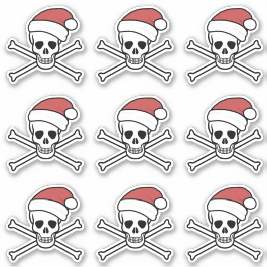Jolly Roger poison skull en botten pirate santa Sticker (Voorkant)