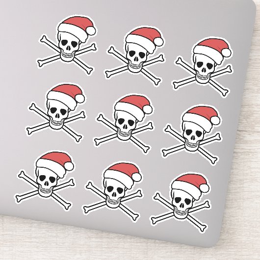 Jolly Roger poison skull en botten pirate santa Sticker (Detail)