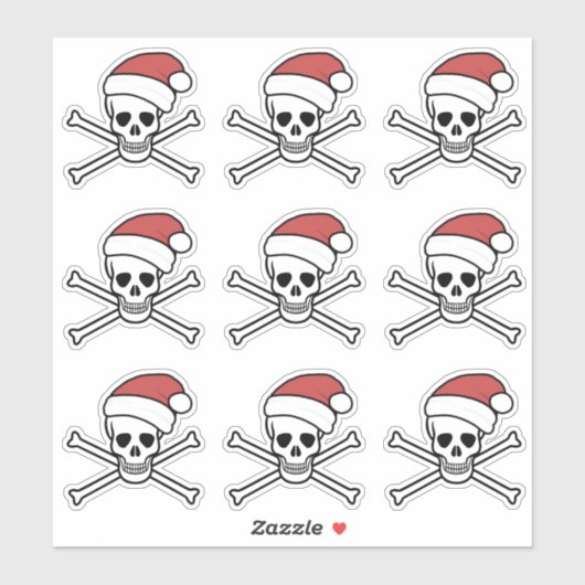 Jolly Roger poison skull en botten pirate santa Sticker (Vel)