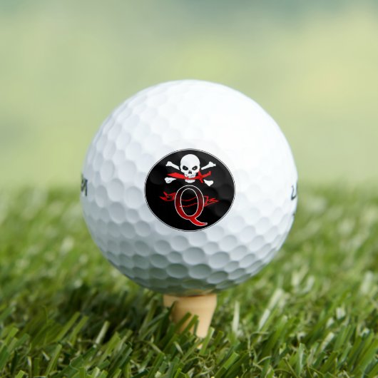 Jolly Roger Q Monogram Initiaal Golf Balls Golfballen (Insitu Shirt)